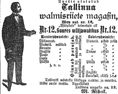 Rybak Movscha tailor shop advertisement
Päevaleht 10/12/1910
