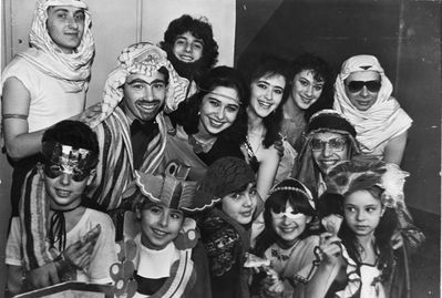 1990 - Purim
Left to right.
Bottom: ?, Anna Pozaisky, Irena Sigal, Anna Gramberg, ?
On top from left: ?, Boris Lapidus, ?, ?, ?, ?, Vitali Pischonok, ?
Keywords: [religion] [history]