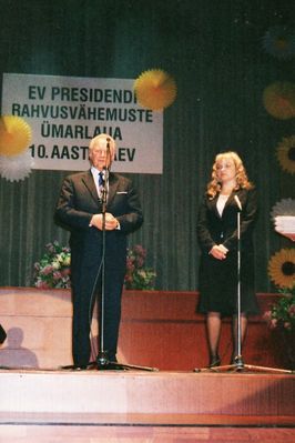 2003 - National minorities roundtable by the President of the Estonian republic - 10 years - June 2003
The President of the Estonian respublik Arnold Rüütel and his assistent on the national minority matters Jaana Krimne
