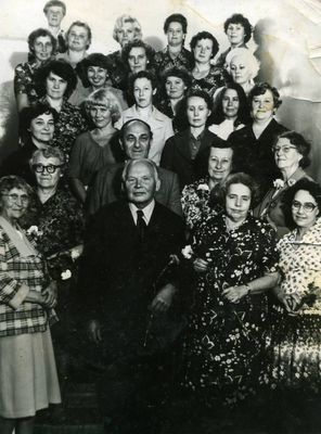 Rakvere medics - 1950
First row from right - Joelit Pajenson, Sofia Murschak, Dr Kaljuste.
2nd row  3d from right Fritsas Markusas
