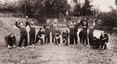 Estonian football team in Vilnius - 1957
Balti turniir 1957. Vilnius. Eesti koondis.
3d from left - Jossi Pakin
