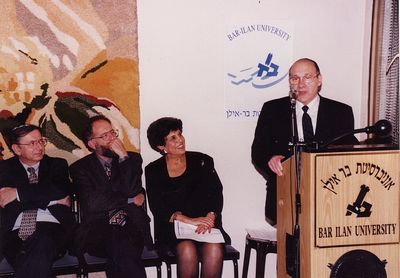 Tartu - 1997. Shimshon Baron 
Receiving "Professor emeritus" in Bar-Ilan university of Israel in 1997
