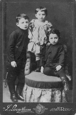 Lazar Epstein children
Left to right: Moissei (1884-1974), Rosa Klompus (Epstein) (1887-?),  Solomon Epstein (1885-1965)
