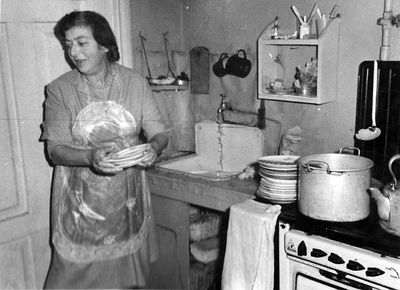 Revekka Epstein (Levin) in the typical soviet kitchen
