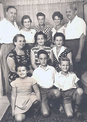 Judeikin family in Israel end of 1950's
Left to right.
Top: Boris Judeikin, Ora Judeikin, Aleksander Judeikin, Gita Judeikin, Moissei Judeikin
Middle row: Rachel Judeikin, Regina (Gika) Judeikin, Dascha Judeikin (Kaminkovitsch)
Bottom: Riva Judeikin, Meyer Judeikin, Izhak Judeikin 

