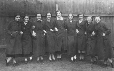 Tallinn - Jewish school girls
Left to right.
?, ?, ?, Zenya Reichman (Koslovski), ?, Sima Majofes, Rachel Koslovski (Rogovski), Rassi Paturski, Bella Koslovski
Keywords: [R] [M] [P] [K]