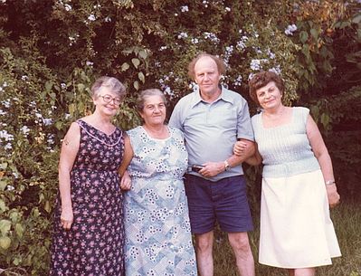 Friedman, Lerenmann, Gleser - 1984 Israel
Left to right: Nanni Friedman, Aviva Lerenmann, Zeev (Vulf) Lerenmann, Pessi Gleser (Permand)
