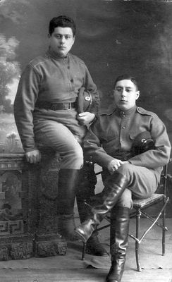 Rafail Jakobson with friend in the russian tsar army
Rafail Jakobson (sitting), standing - ?
