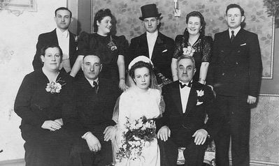 1940 - Max and Fanni Vesset wedding 
Left to right.
Sitting: Zila Abram (Lesik), Julius Abram, Fanny Vesset (Abram)  [img]http://muuseum.jewish.ee/md.gif[/img] , Elje Vesset
Standing: Jeremy Vesset, Sonja Vesset (Koslovski), Max Vesset  [img]http://muuseum.jewish.ee/md.gif[/img] , Aleksandra (Baby) Vesset (Lembra), Boris Vesset  [img]http://muuseum.jewish.ee/md.gif[/img] 
