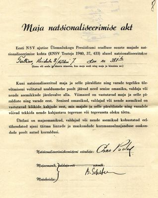 1940 - House nationalization order
