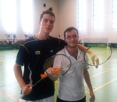 Alan Plavin (Lithuania) left and Semjon Brenner - gold medal in badminton (doubles). Semjen also got a bronze medal in singles.
Семен Бренер и Алан Плавин (Литва) выиграли золото в парных соревнованиях бадминтонистов (в одиночных соревнованиях Семен получил бронзу)
