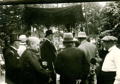 1932 - Before the marriage ceremony - 1932, Jurmala, Latvia
Boris Bakscht waiting under [i]hupa[/i]. His parents are at left.
Keywords: [B]