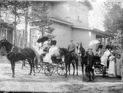 Around 1918
"To me this is a remarkable considering when it was taken. In it is my grandmother Ester's sister Klara [Lasarov / Lasarev] sitting in the 1st carriage. She was a hatmaker. My guess is that it was taken around 1918." Julius Maslovat. 

