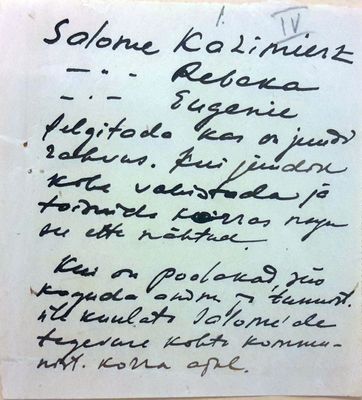 Anonüümkiri ja selle tagajärjed / Анонимка и ее последствия / unsigned letter and it's consequences
If She is Jewish - arrest immediately and act accordingly, if She is Polish - check whether She was involved in communist activities
