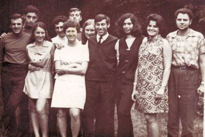 Võsu, ~1970
Left to right: Alik Ring, Mosche Saltsman, Inna Saltsman (Gelb), Ruven Murschak, Lena Elkond (Kon), Leo Kitt, Itta ? (Scherman), Ruben Katsev, Ester Levin, Rina Trapido, Grigori Trapido
