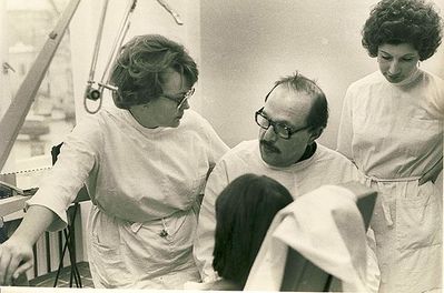 Dental polyclinic in Tallinn at Hariduse tn.  1969.
Dr Reet Pärn, Dr Elazar Beltschikov (1929-2009), ? 
Keywords: [B]