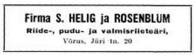 Heilig & Rosenblum, Võru
