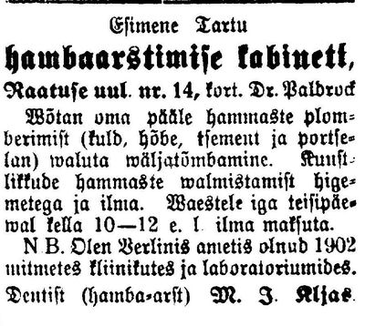 Kljas Movscha Itzik
From 1907 newspaper
