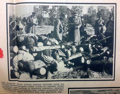 "Klooga calls for revenge!" - Photo poster - #1, December 1944. Detail.
