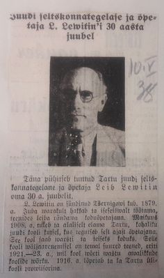Levitin Leib.
Postimees 10.5.1938
