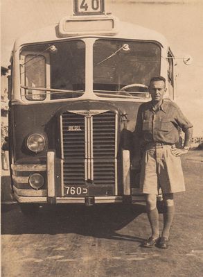 Sasha Gini (Ginizisky) - Egged driver. ~1938, Palestine.
