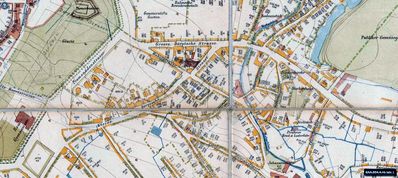 Area of the great synagogue on the 1885 plan.
See the next picture for the enlarged view
